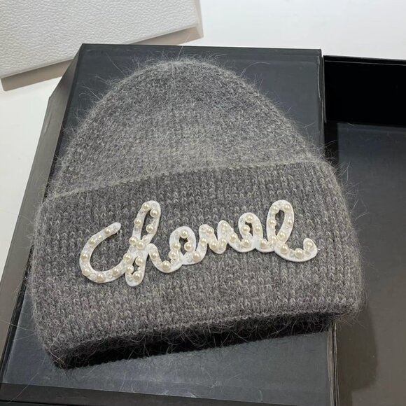 NWT Rabbit Hair Double Folded Edges knit beanie/hat main image 14